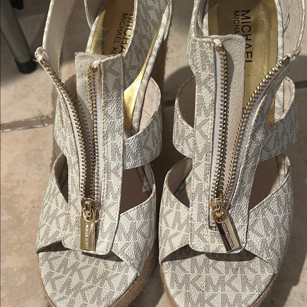 Michael Kors Women's Cream Wedge Sandals